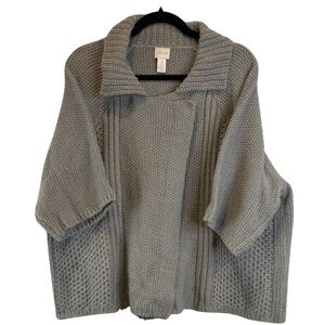 Chico’s‎ Gray Wool-Blend Sweater Jacket – Chicos Size 3 (XL)
